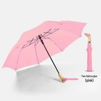 Animacinės ančiukės skėtis: Pusiau automatinis, daugiaspalvis, juodas plastikas, medinė rankena, mielas geltono ančiuko dizainas 21-inch 8K Automatic Two-fold Duck Umbrella