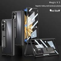 Honor Magic V2 Sulankstomo Ekrano Skaidrus Magnetinis Vyrių Dėklas su Galvanizacija ir Itin Plonu Dizainu Magic V2
