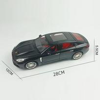 Nauja 1:18 „Porsche Panamera“ lydinio automobilio liejimo modelis, imituojantis garsą ir šviesą, atsitraukiantis automobilis, vaikų namų dekoravimo kolekcija, žaislų berniuko dovana juoda