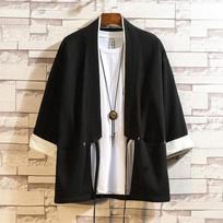 Didelių dydžių vyriškas kardiganas japoniškas kimono vyrams samurajaus kostiumas drabužiai kimono švarkas vyriški kimono marškiniai yukata haori kasdienis paltas XL juoda