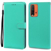 Prabangus piniginės odinis atverčiamas dėklas Xiaomi Redmi 9T Redmi9T telefono dėklui su kortelių laikikliu, knygos viršelis, Fundas For Redmi 9T dangaus mėlyna spalva