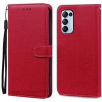 OPPO Find X3 Lite dėklas Minkšto silikono piniginė Odinis atverčiamas dėklas OPPO Find X3 Lite 5G dėklui Knygos tipo dangtelis Coque Fundas Korpusas OPPO Find X3 Lite tamsiai raudona spalva