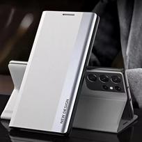 Prabangus odinis atverčiamas dėklas Samsung Galaxy S25 S24 S23 S22 S21 S20 Ultra Plus S23 S21 S24 FE Note 20 Ultra stovas-dėklas Samsung Note 20 Ultra balta