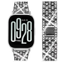 Nerūdijančio plieno su deimantais laikrodžio apyrankė moterims Redmi Watch 5 4 apyrankė skirta Xiaomi Band 8pro 9pro metalinė apyrankė juoda