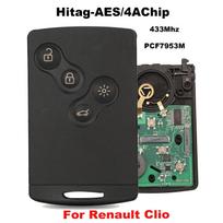 jingyuqin Pasyvus Keyless Go Įėjimo Nuotolinis Automobilio Raktas Išmanioji Sistema Renault Clio IV Captur 433MHz PCF7953M Hitag-AES 4A Lustas Board Only popžvaigždė spalva