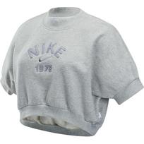Nike Sportswear Kolekcija Patogus raidžių apvalios iškirptės trumparankovis crop topas Moteriški viršutiniai drabužiai Melange pilkas Vilko pilkas HJ0225-050 M white