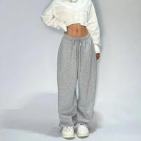 RogueWave Casual and Comfy Sweatpants for Women with Starchy Waist Loose Fit and Parachute Pants S pilka spalva
