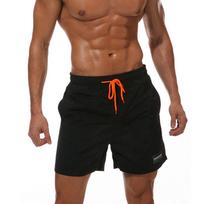 Vasaros vyriški paplūdimio šortai Vyriški didelio dydžio grynos spalvos lagaminai bėgimo sportui banglenčių maudymosi kelnės 2XL juoda