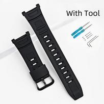 Minkštas dervos dirželis laikrodžio dirželiui, skirtas CASIO PRW-1500 PAW-1500 PRG-130, atsparus vandeniui ir prakaitui, TPU vyriška apyrankė. juoda