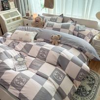 Patalynės 4 dalių komplektas: Paklodė ir antklodės užvalkalas, Vieno asmens, Bendrabučio, Paprasto stiliaus 1.2m Duvet Cover + Sheet + 1 Pillowcase