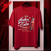Nuka Cola Fallout Unisex Softstyle Medvilniniai Marškinėliai Juokingi Marškinėliai Vintage Raudoni Marškinėliai 2044 Marškinėlių Viršūnės Gerbėjo Dovana Ropa Hombre Harajuku M
