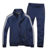Rudens sportinė apranga Sportiniai kostiumai Vyriški rinkiniai Didelio dydžio vyriški drabužiai Striukė + kelnės 2 dalių sportinis rinkinys plius dydis 8xl 7xl sportinis kostiumas vyras L tamsiai mėlyna spalva