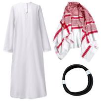 Artimųjų Rytų arabiškas kostiumų rinkinys: Chalatas vyrams ir moterims - Dubai Tycoon JAE Cosplay Small
