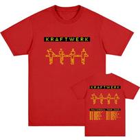 Elektroninės grupės KRAFTWERK Marškinėliai Medvilniniai Trumpomis Rankovėmis Vyriški Marškinėliai Vasariniai Apvaliu Kaklu Hip Hop Gatvės Apranga Unisex Vyrams/Moterims T-shirtai M raudona