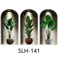 3 vnt. Augalų Gėlių Sienos Lipdukų Rinkinys DIY Karūnos Stiklo Lipdukai Svetainei Miegamajam Vestuvių Dekorui Lipnūs Šaldytuvo Lipdukai 30*60*3pcs