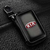 1 vnt. Odinis emblema Automobilio raktų dėklas Raktų pakabukas Užtrauktukas Raktų dėklas Maišelis For KIA Rio Ceed Sportage Cerato Soul Sorento Flip R K2 K3 K5 k6 K7 K8 KIA juoda