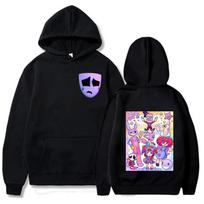 Nuostabus skaitmeninis cirkas Hoodies moterims Harajuku Kawaii Pomni Jax Gangle Kinger Zooble Ragatha Viršutiniai drabužiai Unisex su gobtuvu džemperiai S juoda