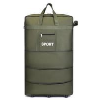 Foldable Aviation Checked Luggage: Extra Large Men's Wheeled Duffle Backpack 22 inch žalia