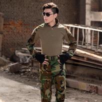 Tactical Frog Python rašto CP kamufliažinis lauko kostiumas - Slim Fit, dėvėjimuisi atsparus treniruočių komplektas Protective Gear (Elbow + Knee)