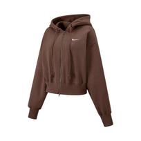 Nike Sportswear FW25 Madingas Minimalistinis Patogus Džemperis Su Gobtuvu Moteriški Striukės Šviesiai Rudas HJ0941233 L