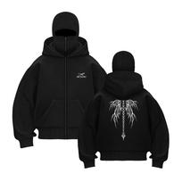 New Autumn and Winter Double-cap Hooded Sweatshirt for Men Zipper-style Sporty Casual Loose L juoda