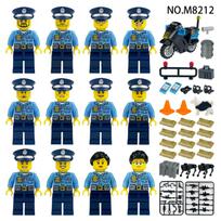 Miesto serijos miesto eismo patrulių policijos minifigūrėlės statybiniai blokeliai