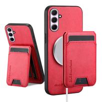 Piniginės kortelių laikiklio dėklas, skirtas Samsung Galaxy A17 A07 A56 A26 A36 A16 A55 A35 A25 A54, magnetinis dangtelis, odinis, Mag-safe, stovas, korpusas for Galaxy A13 5G raudona