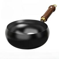 Rankomis kalta geležinė puodynė, Didelio pilvo puodas, Rankų darbo kalimo mažas wok, Mini mažas geležinis puodas, Ne padengtas ir nelimpantis buitinis wok 24cm uncovered