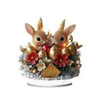 Easter Bunny Acrylic Table Sign 2D Flat Eggs Flower Rabbit Room Valentine's Day Decoration Home Living H