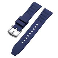 Minkštas silikoninis laikrodžio dirželis su greito atsegimo mechanizmu 20mm 22mm Laikrodžio dirželiai Sportinis vandeniui atsparus apyrankė Richard Mille Nardymo guminių dirželių diržas 20mm tamsiai mėlyna spalva