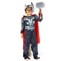 Nuostabus Helovino vaikiškas kostiumas Superherojus Betmenas Supermenas Cosplay kostiumas berniukams ir mergaitėms #7 Thor（2pcs）,S(100-120cm)