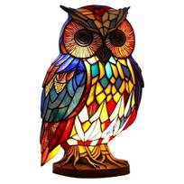 Spalvotas vitražinis dervos šviesos katė arklys gyvūnas naktinis dramblys delfinas liūtas gaidys pelėda 15cm Owl