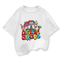 Nauji vaikiški drabužiai Nuostabus skaitmeninis cirkas Anime grafinis marškinėlis Vaikams vasarinis animacinis trumpomis rankovėmis T-shirt Madingi drabužiai 100cm balta