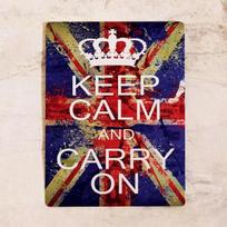 Išsaugokite ramybę ir tęskite (Keep Calm And Carry On) skardos ženklas, britiškas retro metalo dekoras 30x40cm
