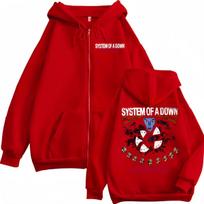 Rock Band System of A Down Hypnotize Grafinis su užtrauktuku Hoodie Mados Vintažiniai su užtrauktuku Megztiniai Vyrai Moterys Laisvalaikio Vilnos Palaidinės S raudona