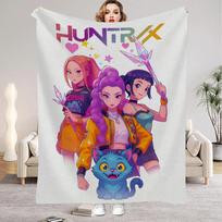 Kpop Demonų Medžiotojai Huntrix Antklodės Kokybiška Minkšta Šilta Mesti Antklodė Žiemai Vaikams Sofa Lova Pūkuota Patalynė Flannel 75 x 100cm