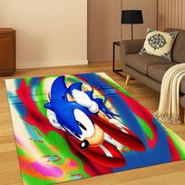 Klasikinis S-Sonic žaidimo animacinis ežiukas kilimas kilimėlis miegamajam svetainei sofai namų dekoravimui, vaikų zonos kilimėlis neslystantis grindų kilimėlis dovana 40x60cm