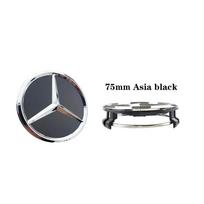 4 vnt. 75 mm automobilio ratų centriniai dangteliai, ratlankių stebulės dangteliai Mercedes Benz W204 205 A B C E S CLA CLK ML GLK GLA GLB GLC CLAS priedams matinė juoda spalva