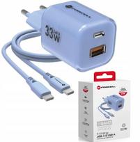 Forcell F-energy Gan Iii 33w Usb-c įkroviklis su laidu, mėlynas