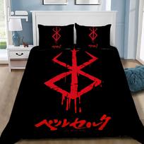 Anime Berserk Minkštas antklodės užvalkalas pagalvės užvalkalas patalynės komplektas Suaugusiems Berniukui Mergaitei Miegamojo apdaila Vaikams Dovanų Vienvietis Dvigulis Didelio Dydžio Matmenys 100*200cm Single