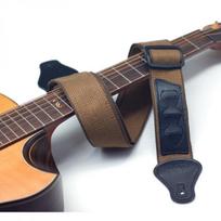 Reguliuojamas grynos medvilnės gitaros dirželis akustinei elektrinei bosinei gitarai su kišenėlėmis chaki