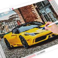 Visas gręžtuvas 5D deimantinis dažymas lenktyninio automobilio kraštovaizdžio siuvinėjimas kryželiu namų dekoro dovana 20X30CM