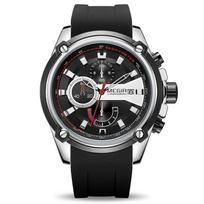 MEGIR Chronograph Vyriški sportiniai laikrodžiai Vyriški silikoniniai automatiniai datos kvarciniai laikrodžiai vyriški prabangūs prekės ženklo vandeniui atsparūs Relogio Masculino sidabras