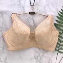 Nėriniuotos apatinės liemenėlės, visiškai dengiančios liemenėlės moterims Sexy Plus Size Brassiere Femme EF Cup 46E smėlis