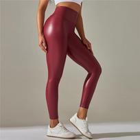 Auroth moteriškos PU odinės kelnės žieminės antblauzdžiai Slim High Waist Pieštuko antblauzdžiai Juodos plius dydžio kelnės XL vyno raudonos spalvos