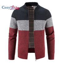 Cozy Up vyriškas šiltas megztas megztinis su užtrauktuku Velvet viduje XXL raudona
