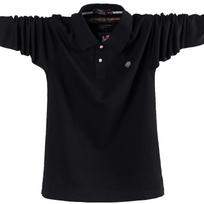 Nauji vyriški polo marškinėliai ilgomis rankovėmis polo marškinėliai verslo kasdieniai medvilniniai vyriški marškinėliai, plius dydis 6XL M juoda