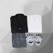 4vnt Rinkiniai Anime Demon Slayer Cosplay Kimetsu no Yaiba Enmu Cosplay Kostiumas Juodas Uniformas Kostiumas Helovino karnavalinė apranga Marškiniai + Apsiaustas + Kelnės + Pirštinės S