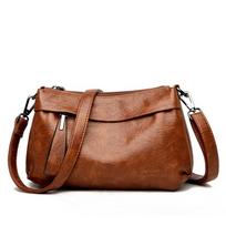 Naujos moteriškos mados rankinės Retro vienspalvis PU odinis krepšys pažastims Laisvalaikio moteriškos „Hobos Crossbody“ rankinės. ruda
