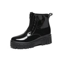 Moteriški guminiai batai nuo lietaus, neslystantys batai ant kulkšnies platformos Galoshes sodo batai nuo lietaus 36 juoda